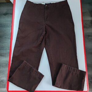 Tommy Hilfiger flat front casual pants straight leg choko brown men's size 34/32